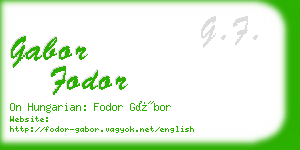 gabor fodor business card